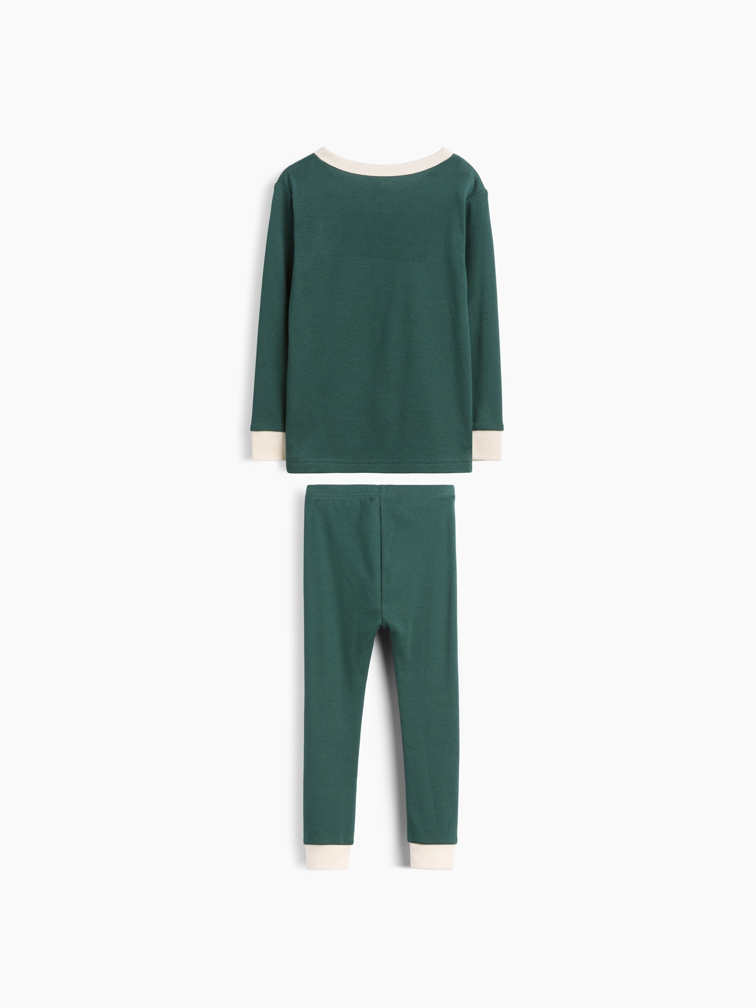 Пижамный комплект Baby Brushed для детей, хлопок — Gap, цвет: Глубокий тёмно-зелёный — фото 2