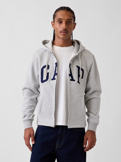 VintageSoft Relaxed Zip Logo Hoodie
