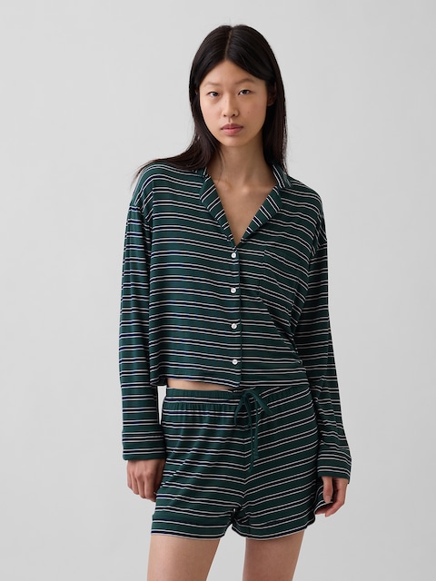 SoftMade Modal Crop PJ Top