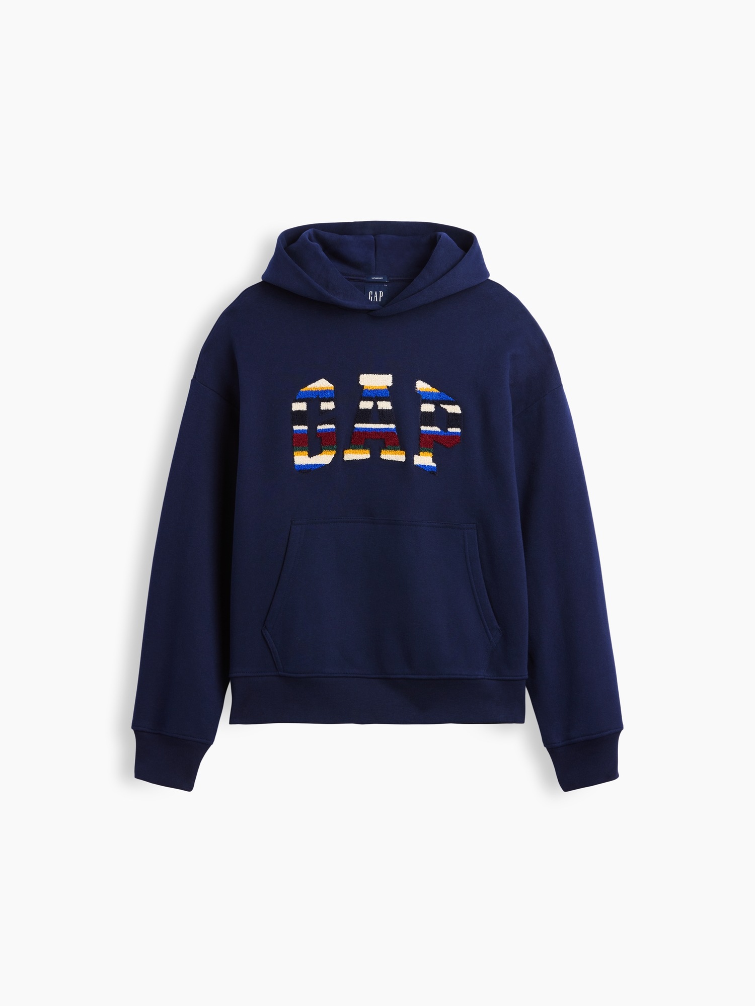 Мужское худи Gap VintageSoft Oversized Happy Stripe Logo, цвет: Полосатый — фото 5