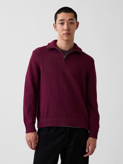 Relaxed Quarter-Zip Sweater