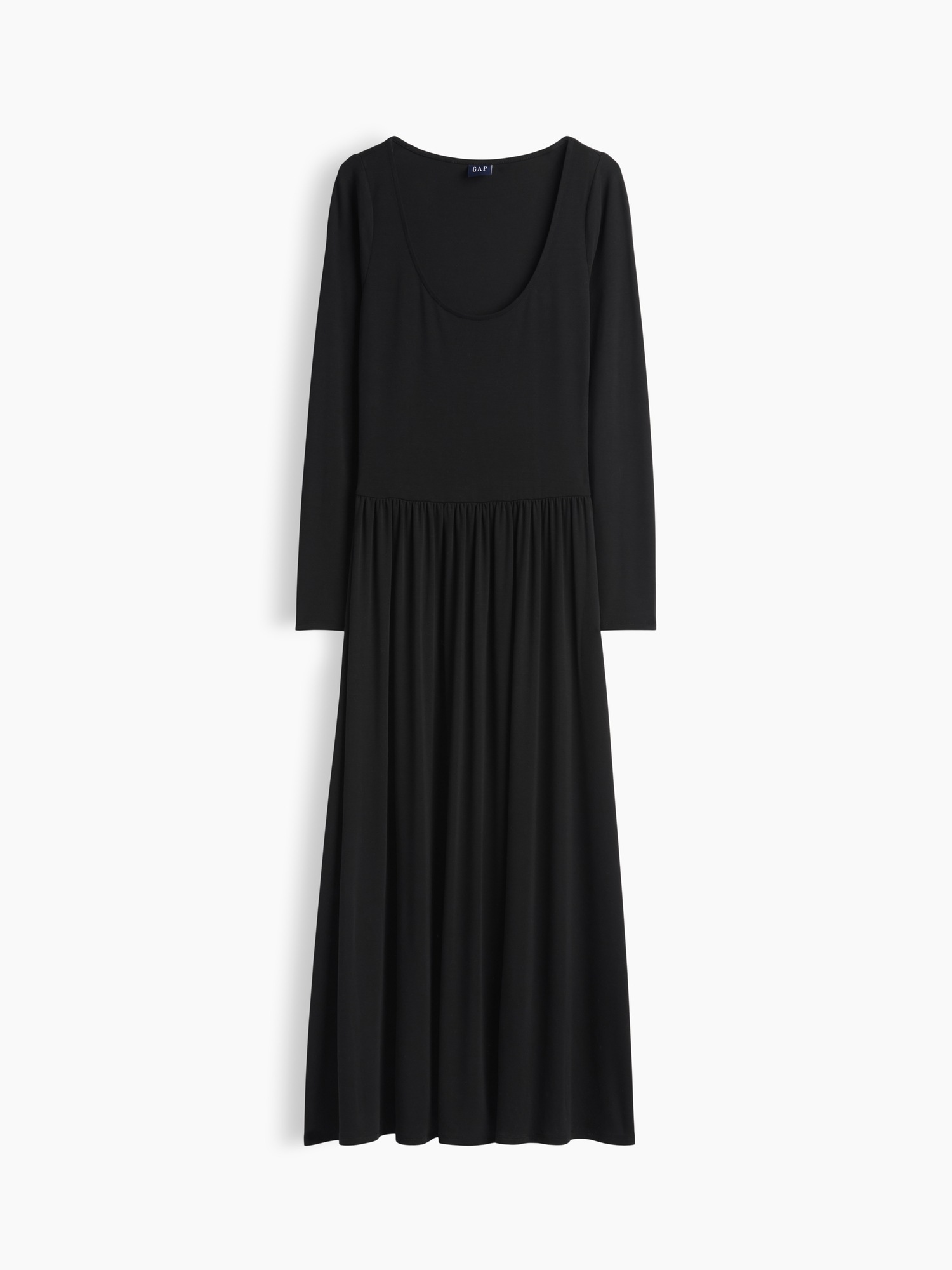 Женское платье Gap Drop-Waist Maxi, цвет: Насыщенный чёрный — фото 5