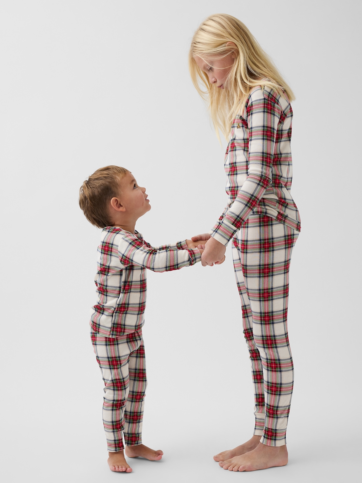 Kids & Baby Organic Brushed Cotton Plaid PJ Set