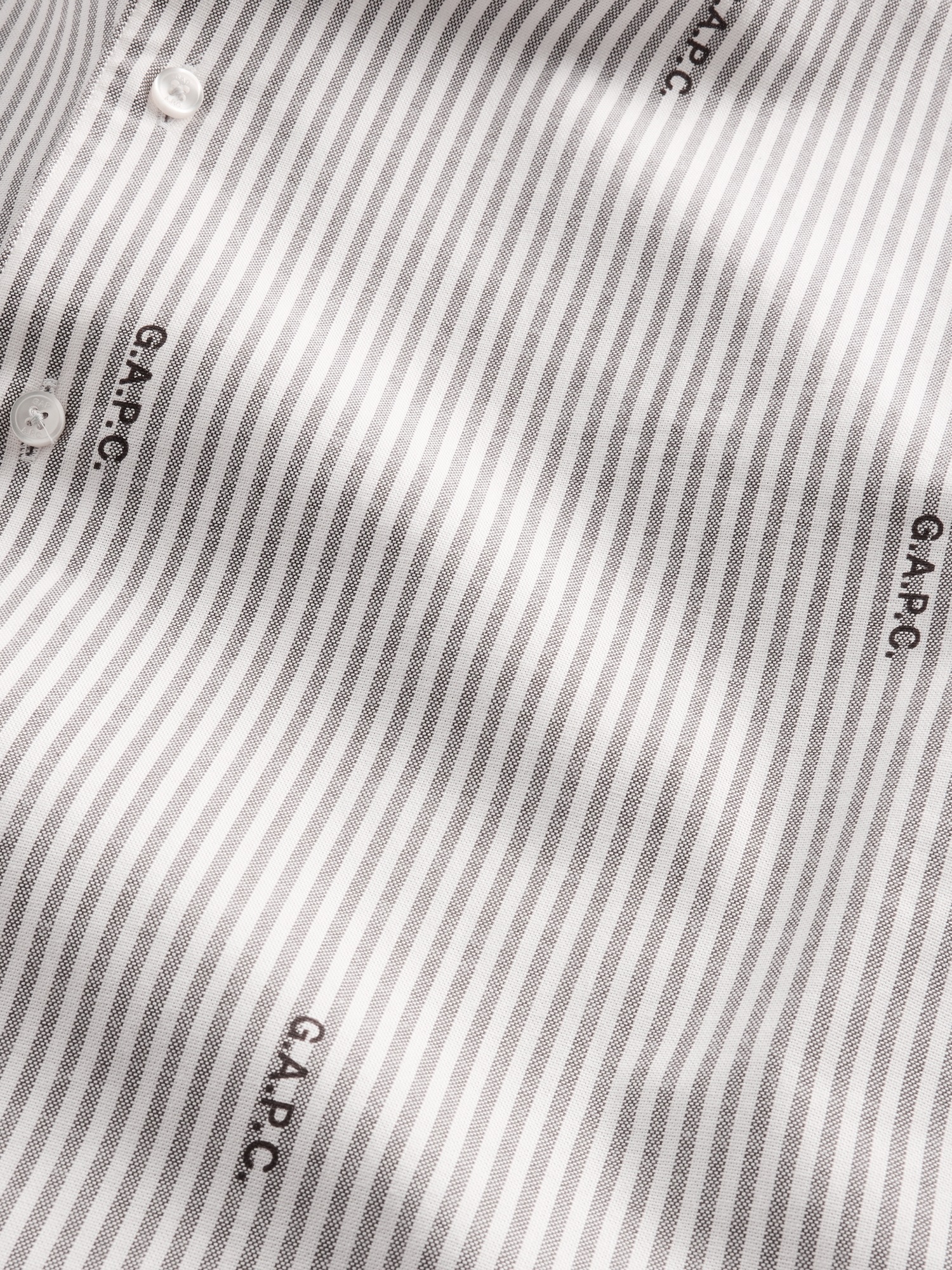 Женская рубашка Gap × A.P.C. Relaxed Logo Oxford, цвет: Полосатый коричневый — фото 6