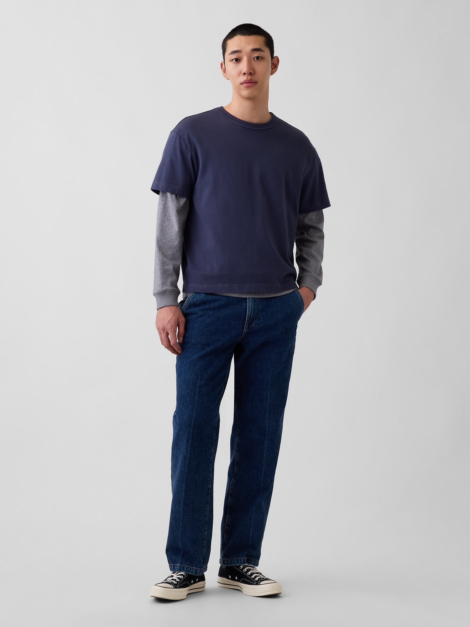 Джинсы Gap Relaxed Straight Trouser, цвет: Тёмный индиго