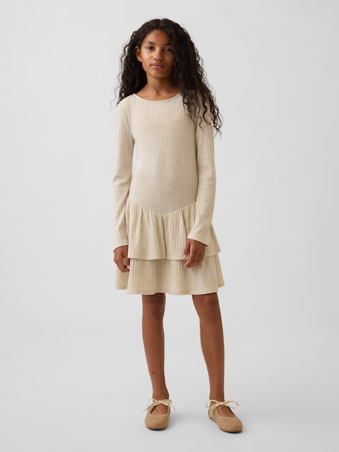 Kids Pointelle Drop-Waist Tiered Dress