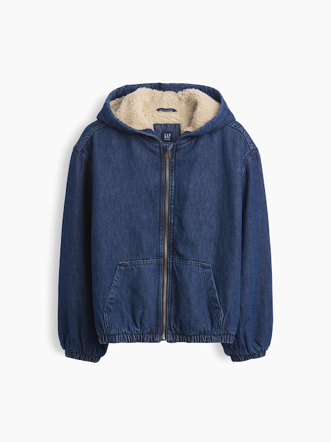 Kids Sherpa-Lined Hooded Canvas Jacket