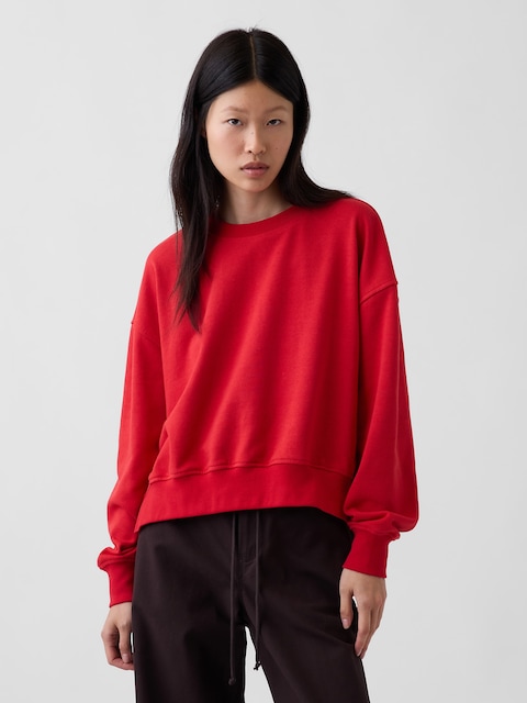 VintageSoft Terry Oversized Wedge Side-Slit Sweatshirt