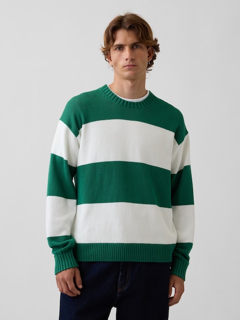 Relaxed Stripe Crew Sweater