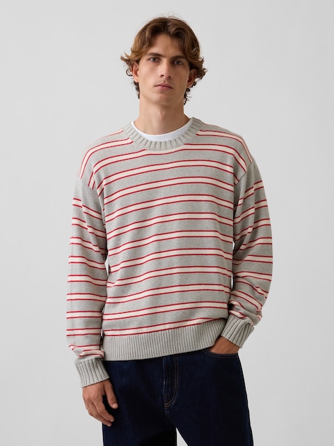 Relaxed Stripe Crew Sweater