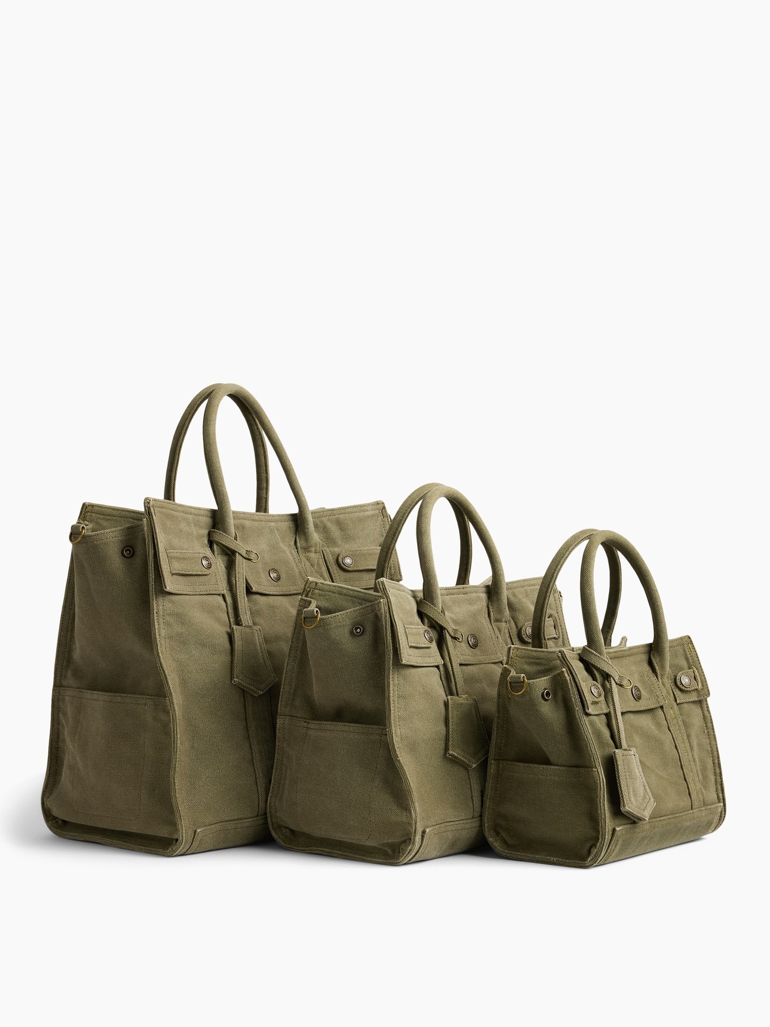 Мужская сумка Gap Large Canvas Five Pocket Tote, цвет: Оливковый зелёный — фото 7