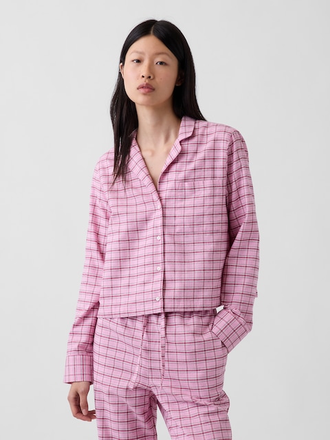 Flannel Crop PJ Shirt