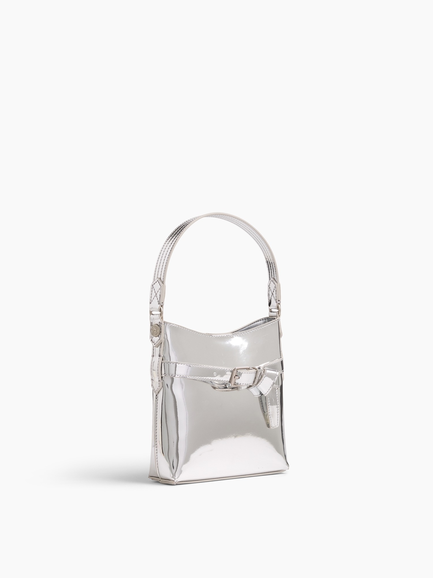 Женская сумка Gap Small Metallic Shoulder, цвет: Серебряный — фото 3