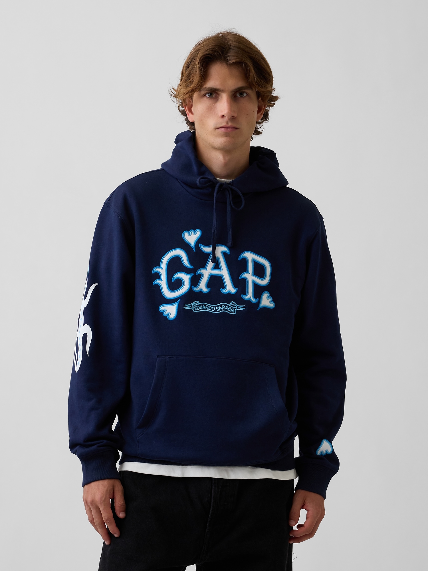 Мужское худи Gap Adult Heavyweight Logo by Eduardo Sarabia, цвет: Синий