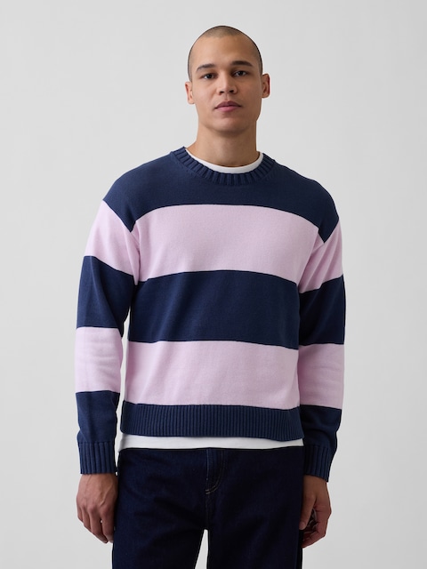 Relaxed Stripe Crew Sweater