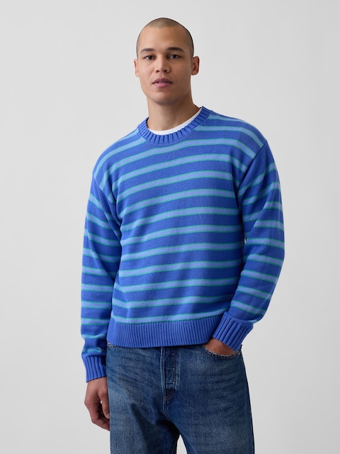 Relaxed Stripe Crew Sweater