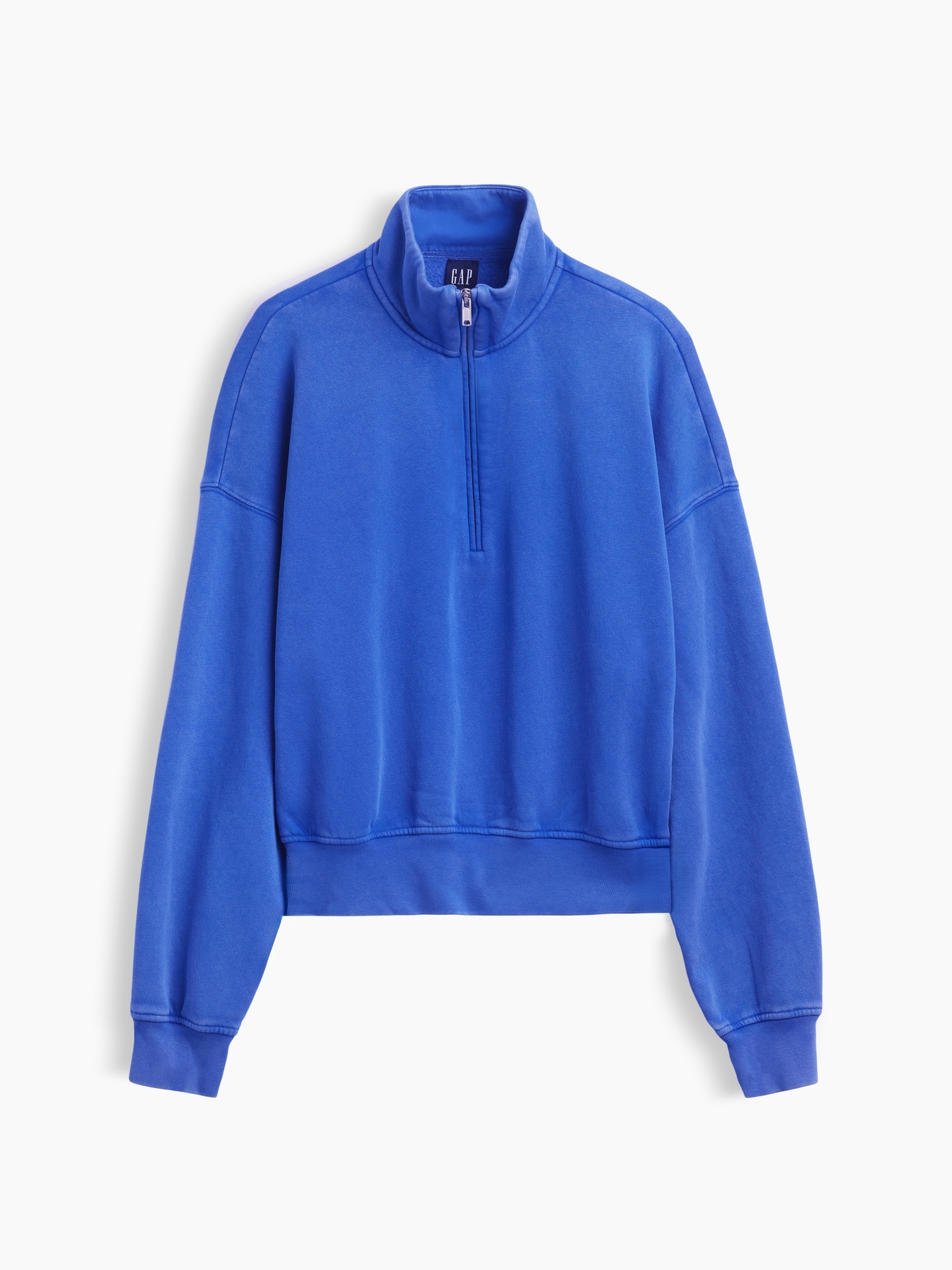 Женский свитер Gap VintageSoft Oversized Half-Zip Wedge Pullover, цвет: Тёмно-синий — фото 6