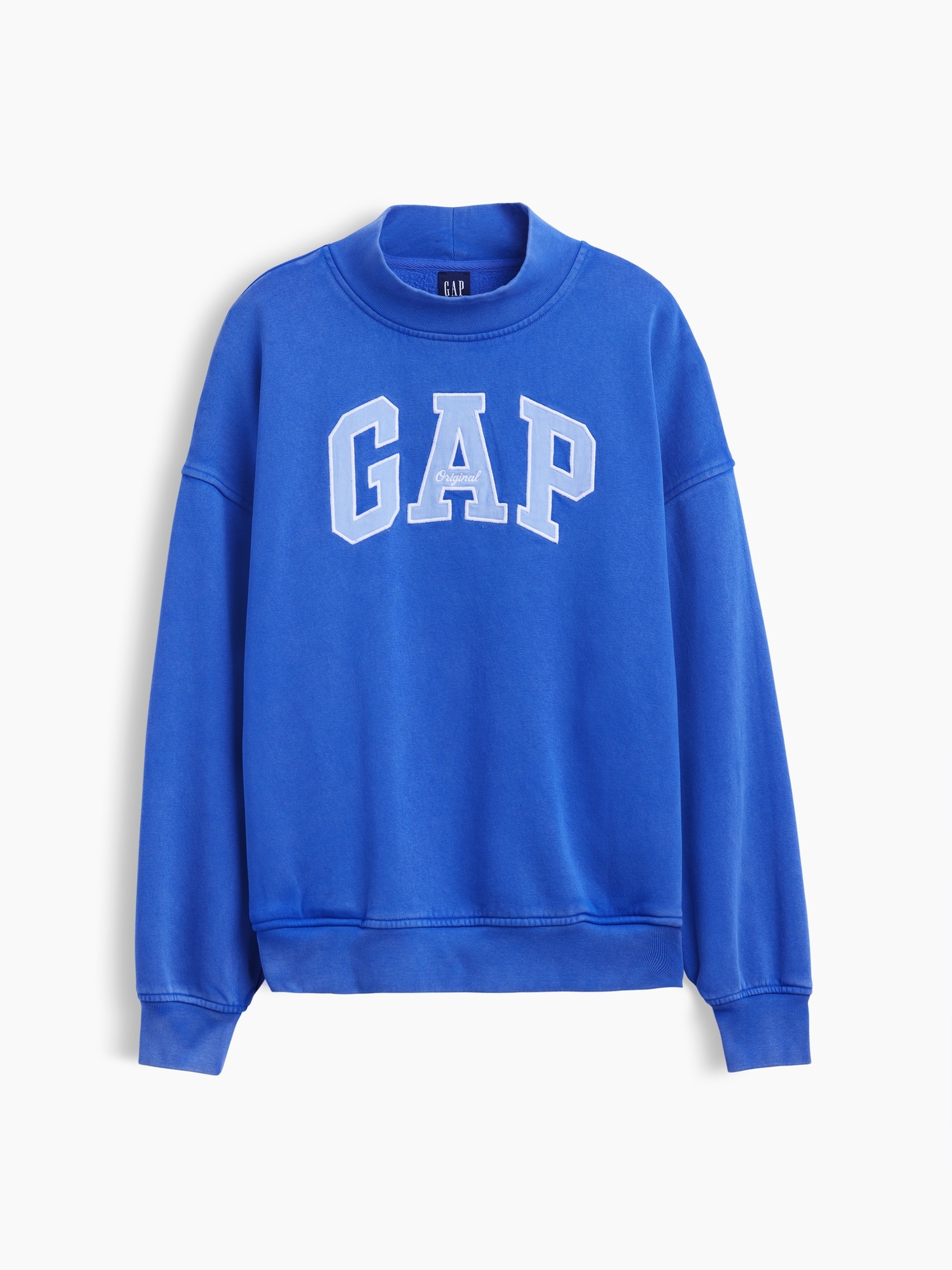 Женский свитшот Gap VintageSoft Oversized Mockneck Logo, цвет: Тёмно-синий, вариант 1 — фото 6