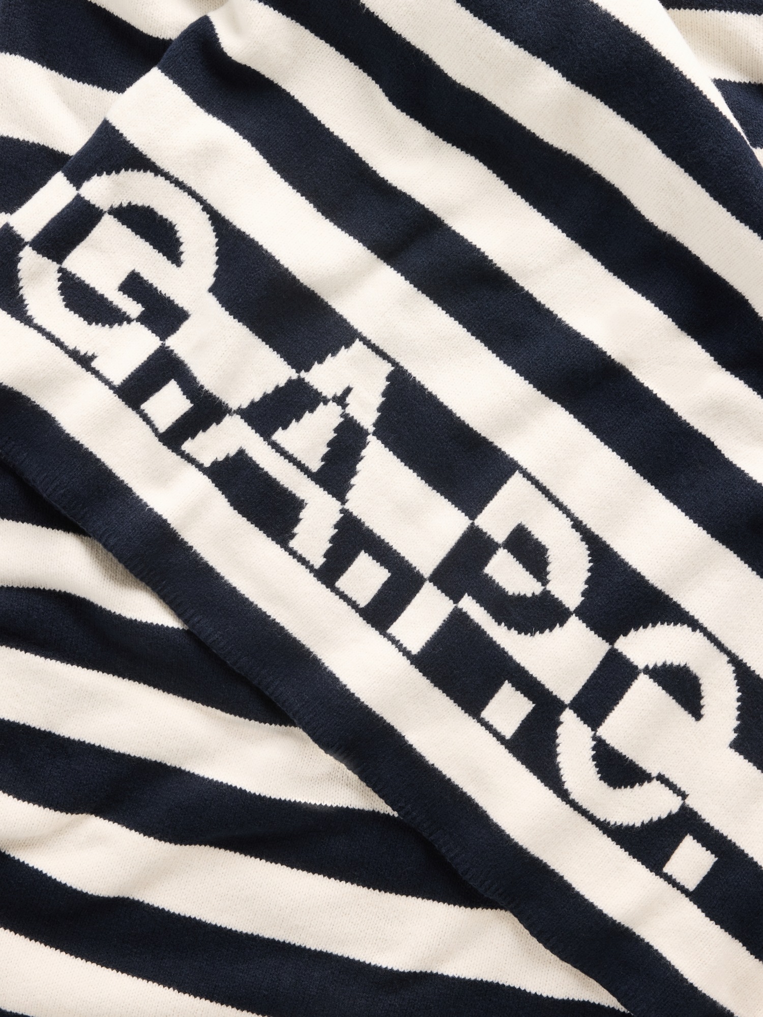 Плед Gap × A.P.C. Logo Stripe, цвет: Молочный белый — фото 3