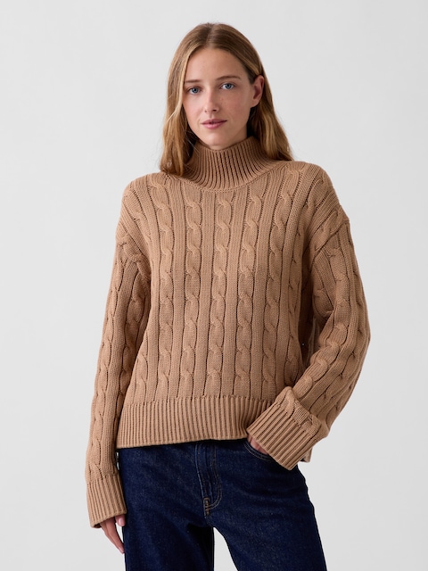 100% Cotton Oversized Mockneck Sweater