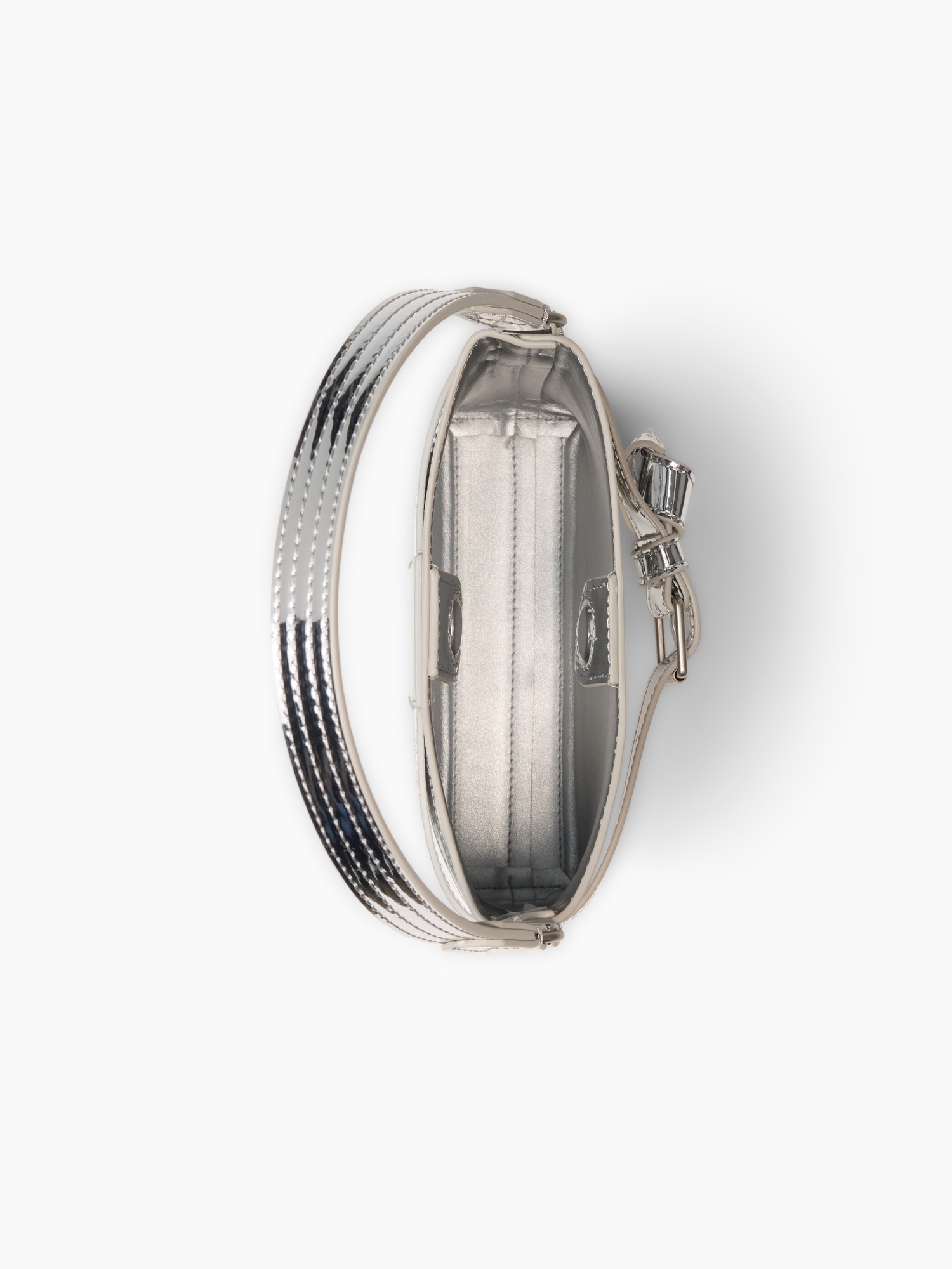 Женская сумка Gap Small Metallic Shoulder, цвет: Серебряный — фото 6