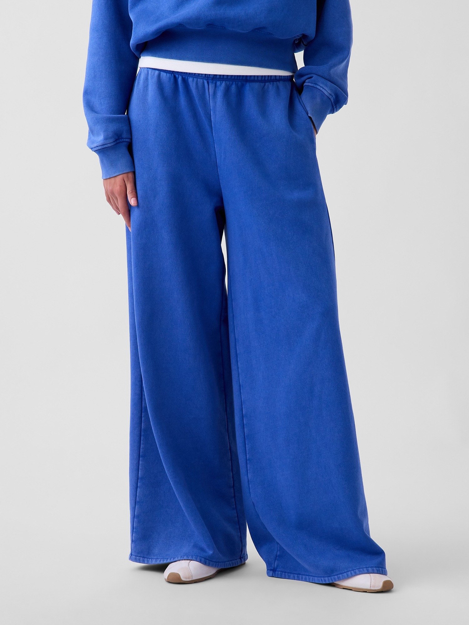 Женские брюки Gap VintageSoft Baggy Wide-Leg Sweatpants, цвет: Тёмно-синий, вариант 1 — фото 2