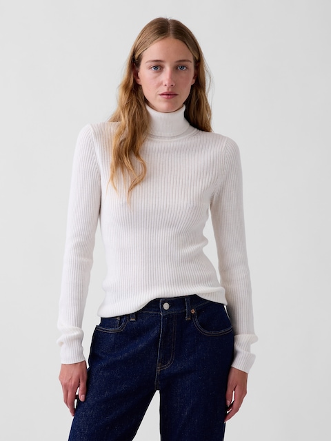 Lightweight CashSoft Rib Turtleneck Sweater