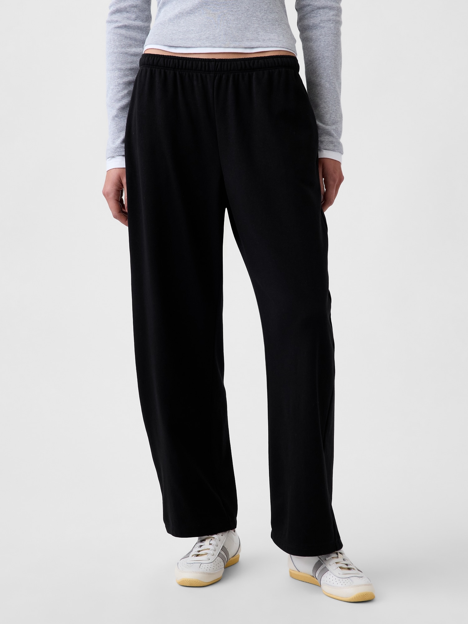 Женские брюки Gap VintageSoft Terry Barrel Sweatpants, цвет: Чёрный — фото 2