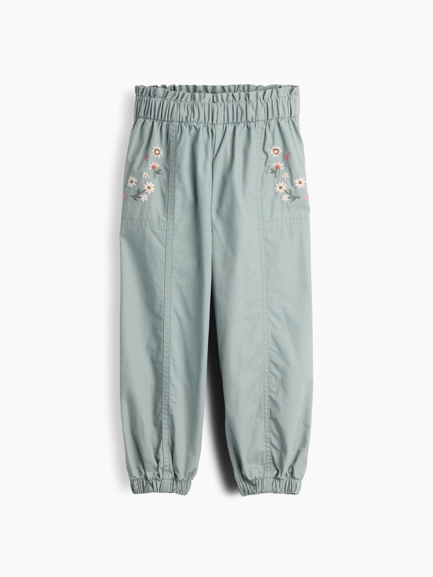 Брюки Gap Poplin Pull-On Joggers для малышей, цвет: Шалфейный зелёный — фото 2