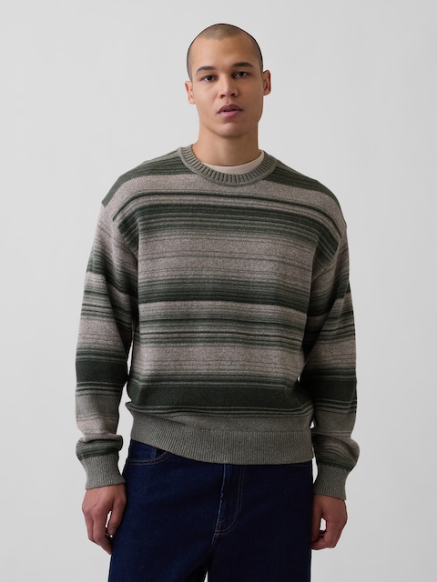 Relaxed Stripe Crew Sweater