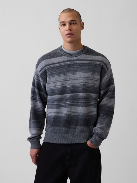 Relaxed Stripe Crew Sweater