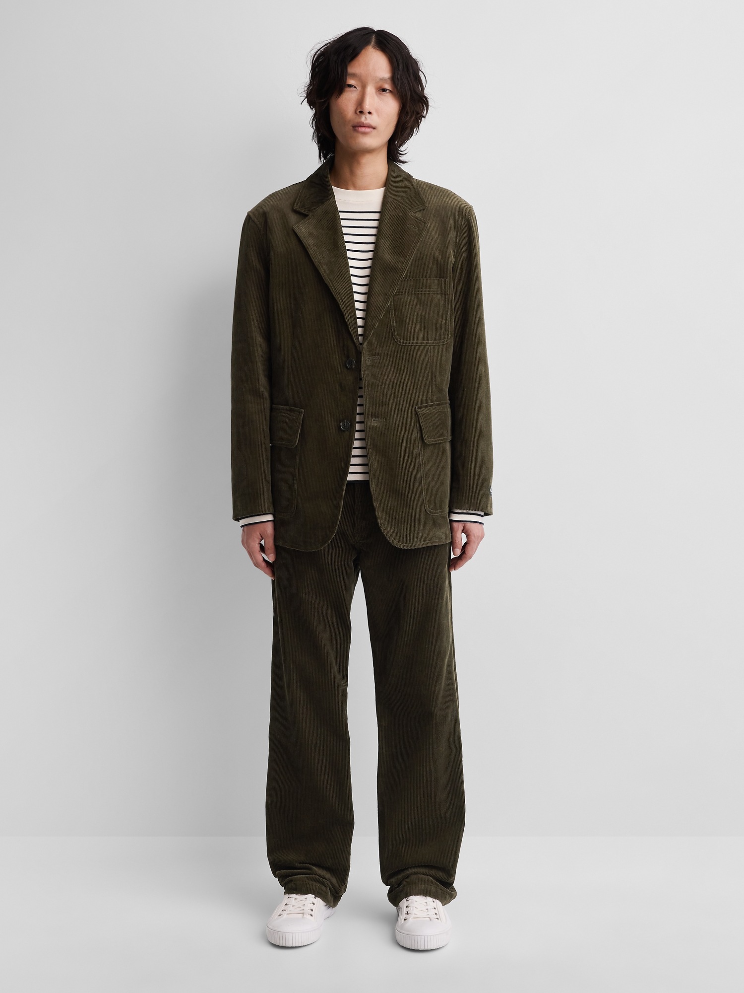 Мужской пиджак Gap × A.P.C. Corduroy Blazer, цвет: Зелёный — фото 4