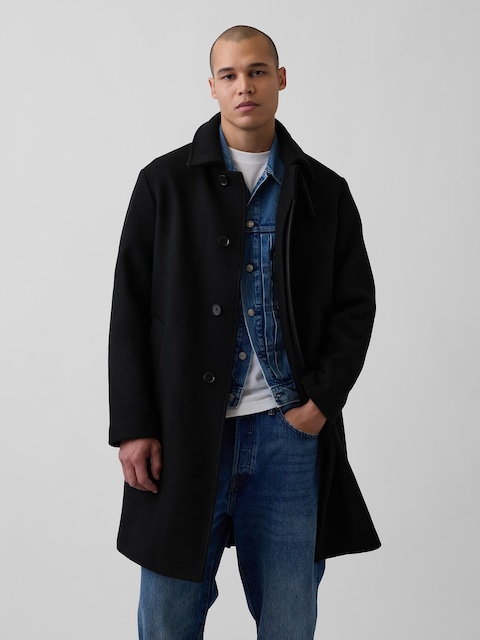 Wool-Blend Car Coat