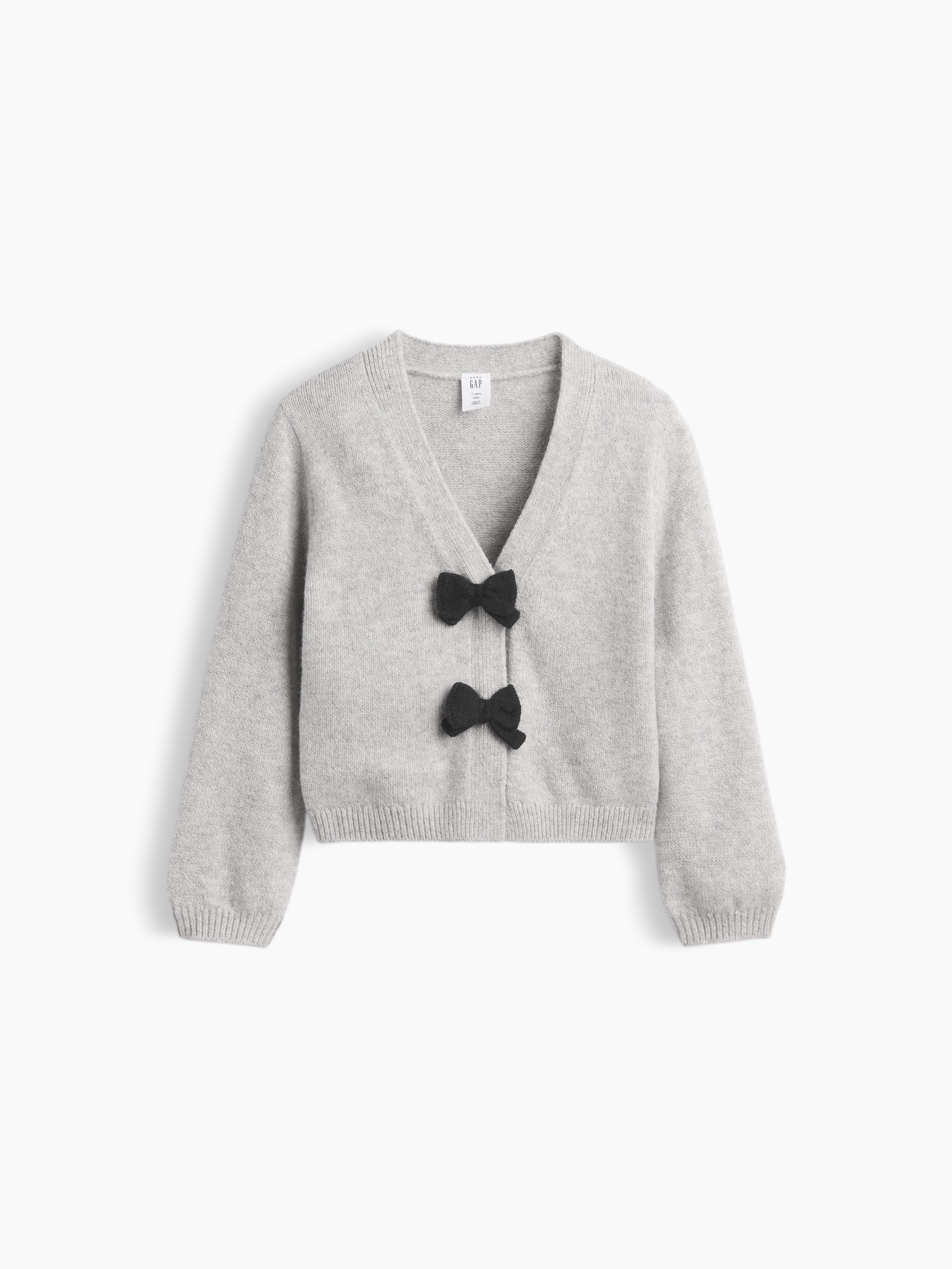 Кардиган Gap CashSoft Bow Cardigan Sweater для малышей, цвет: Серый — фото 2