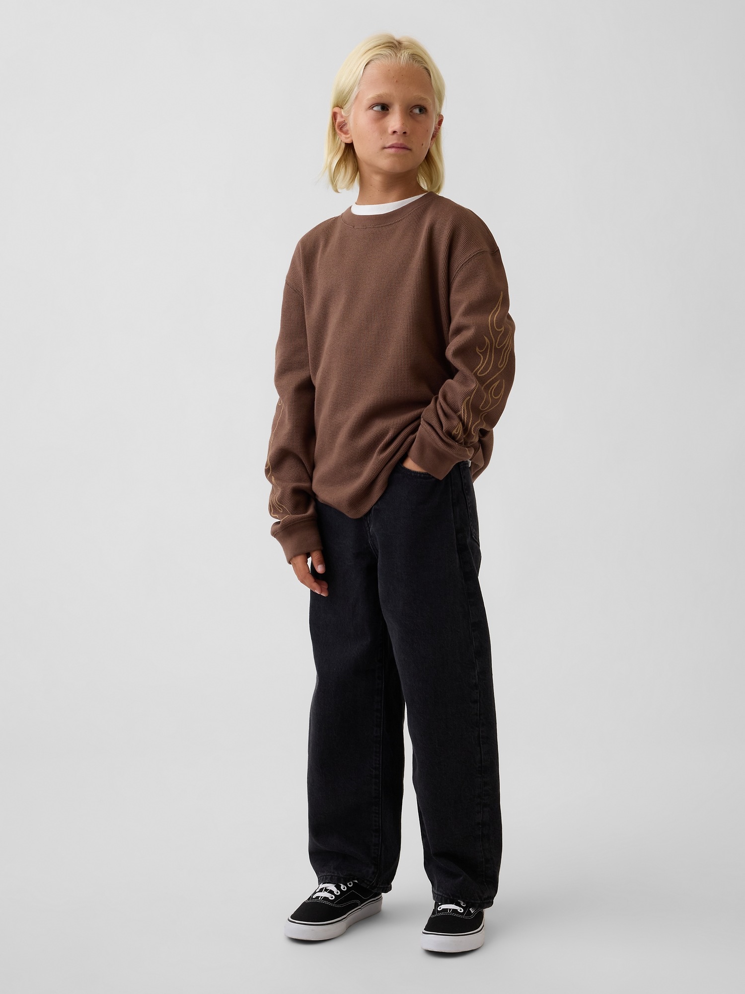 Детская футболка Gap Waffle, цвет: Янтарный — фото 4