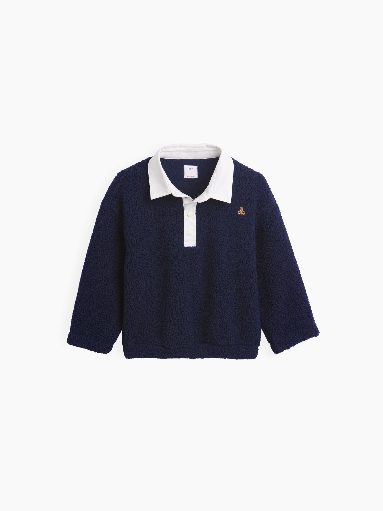 Свитер Gap Sherpa Polo Pullover для малышей, цвет: Синий — фото 2