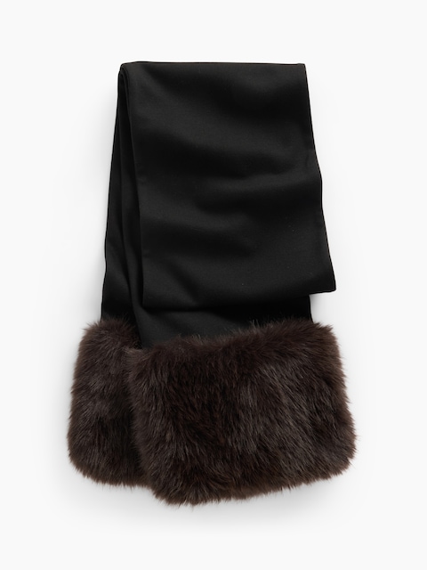 Faux Fur Trim Scarf