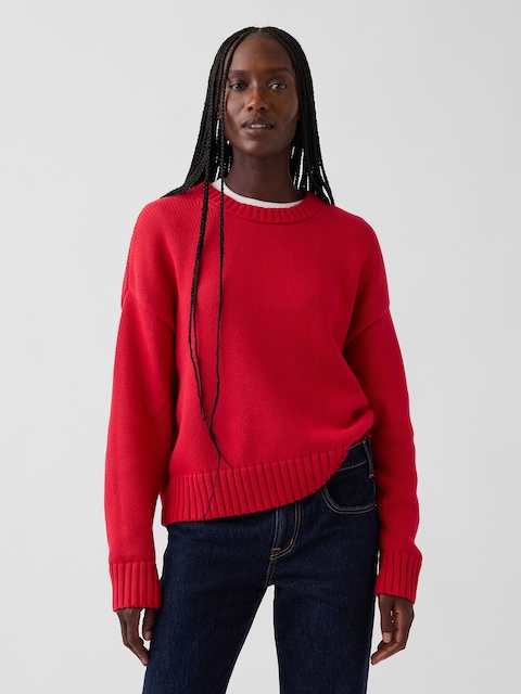 100% Cotton Oversized Crop Sweater