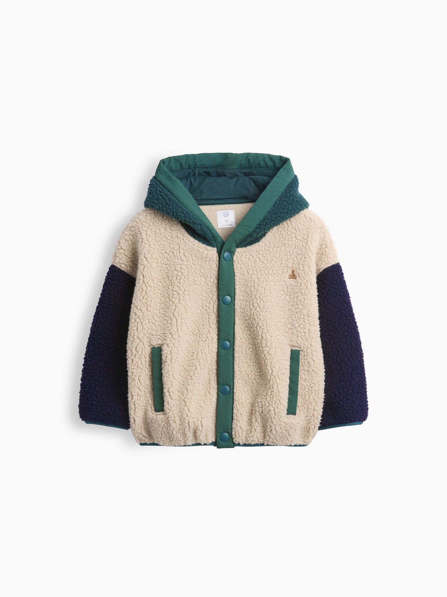 Куртка Gap Hooded Sherpa Jacket для малышей, цвет: Bedrock — фото 2