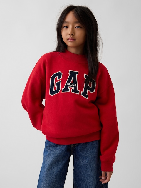 Kids VintageSoft Oversized Mockneck Logo Sweatshirt