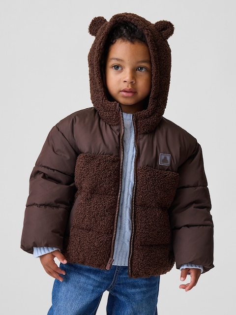 Baby & Toddler Recycled Sherpa Bear Puffer Jacket