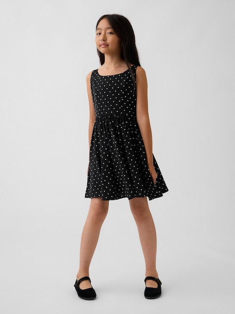Kids Satin Polka Dot Tank Dress