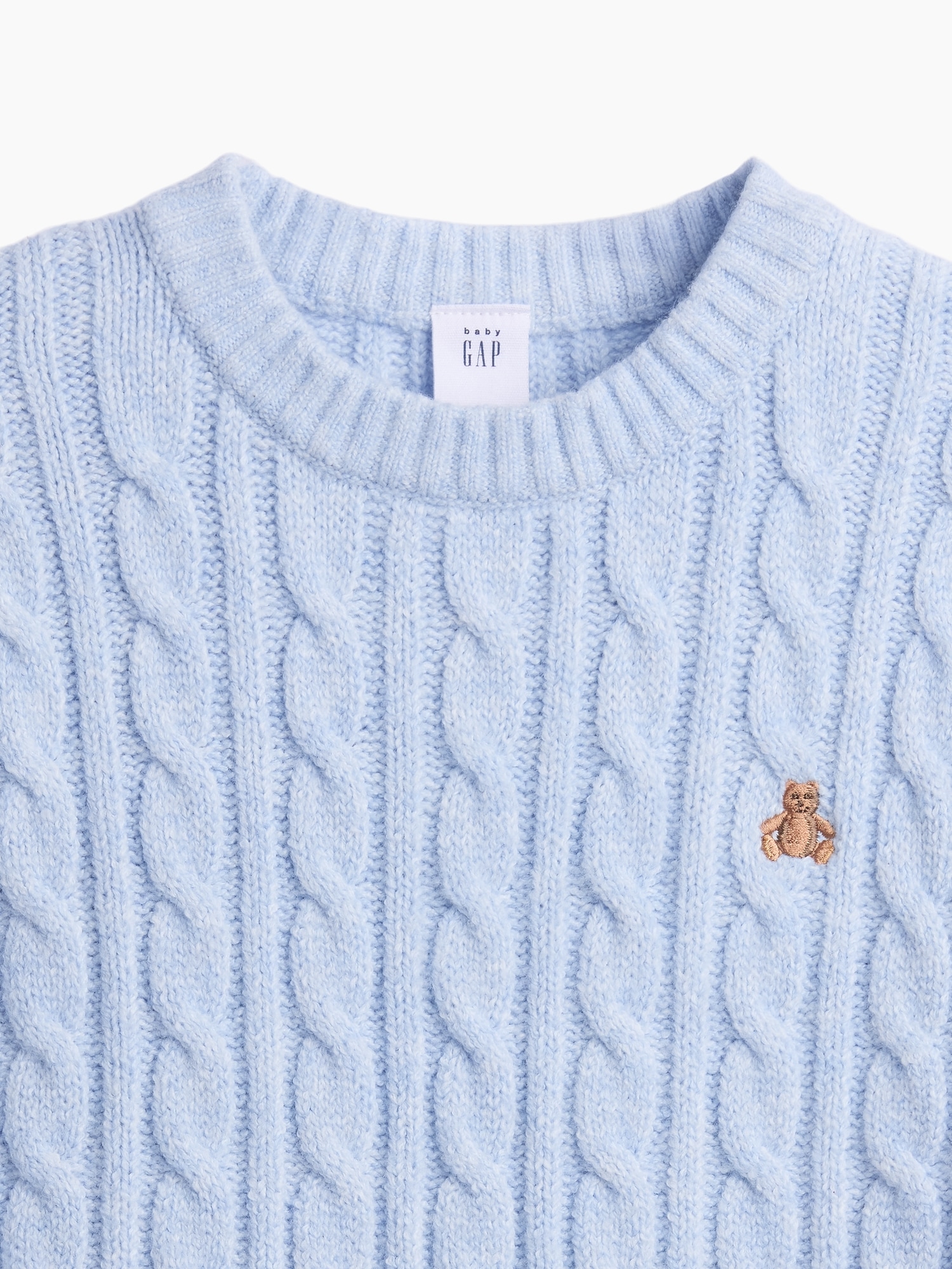 Свитер Gap CashSoft Cable-Knit Sweater для малышей, цвет: Синий — фото 4