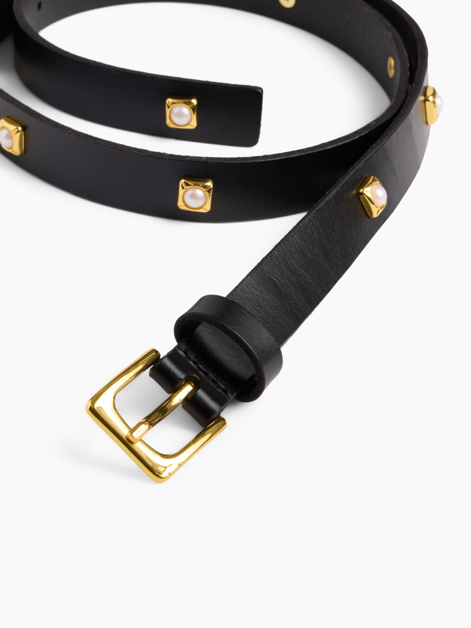 Женский ремень Gap Jeweled Leather Belt, цвет: Чёрный — фото 4