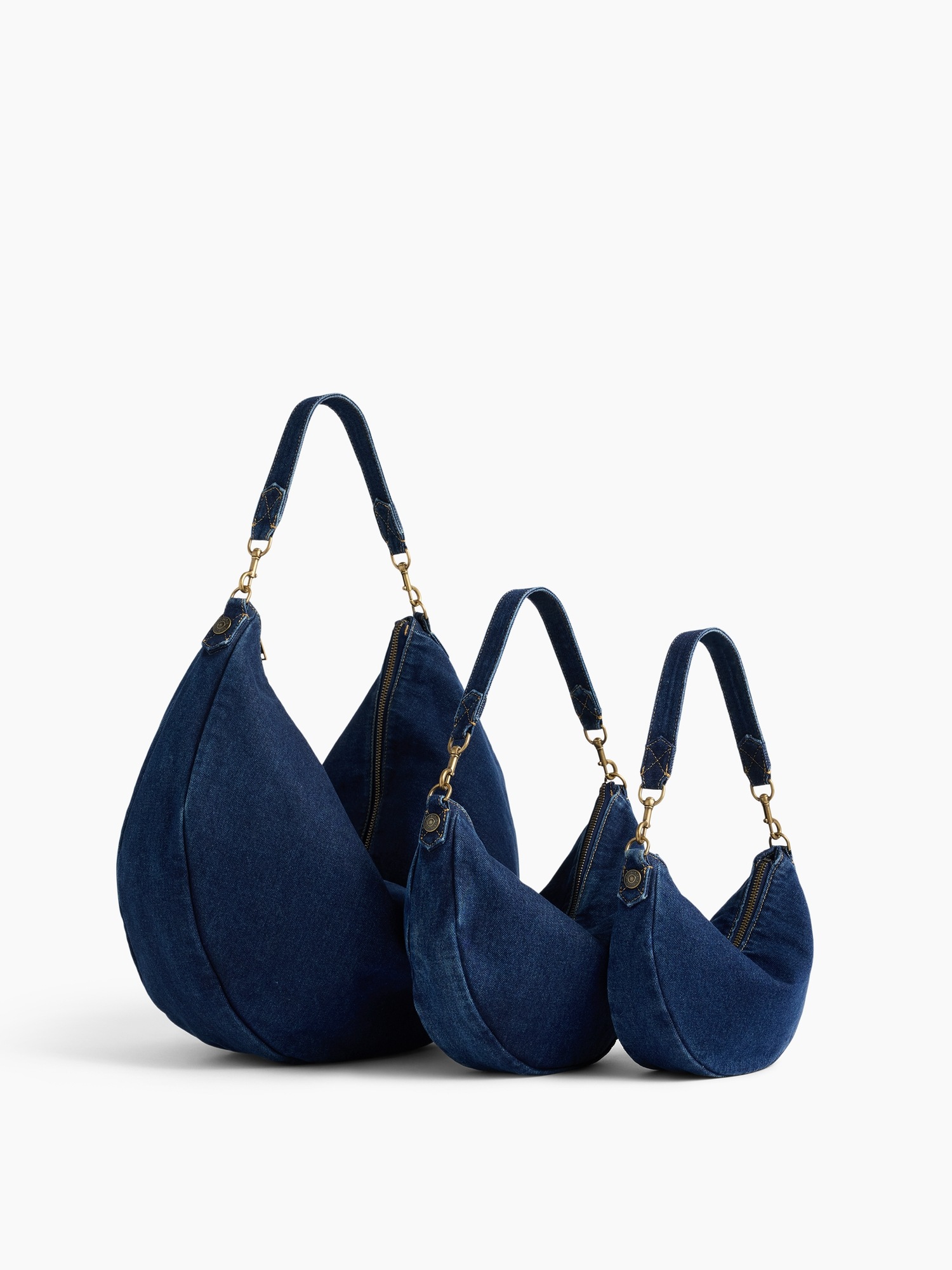 Женская сумка Gap Large Denim Crescent, цвет: Тёмная варка — фото 6