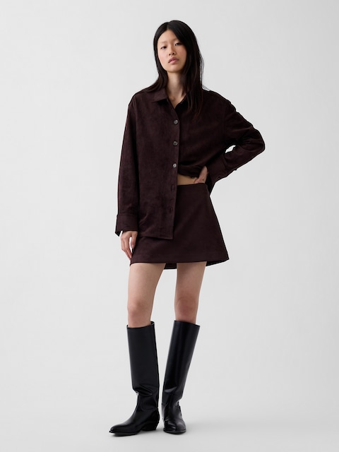 Vegan Suede Mini Skort