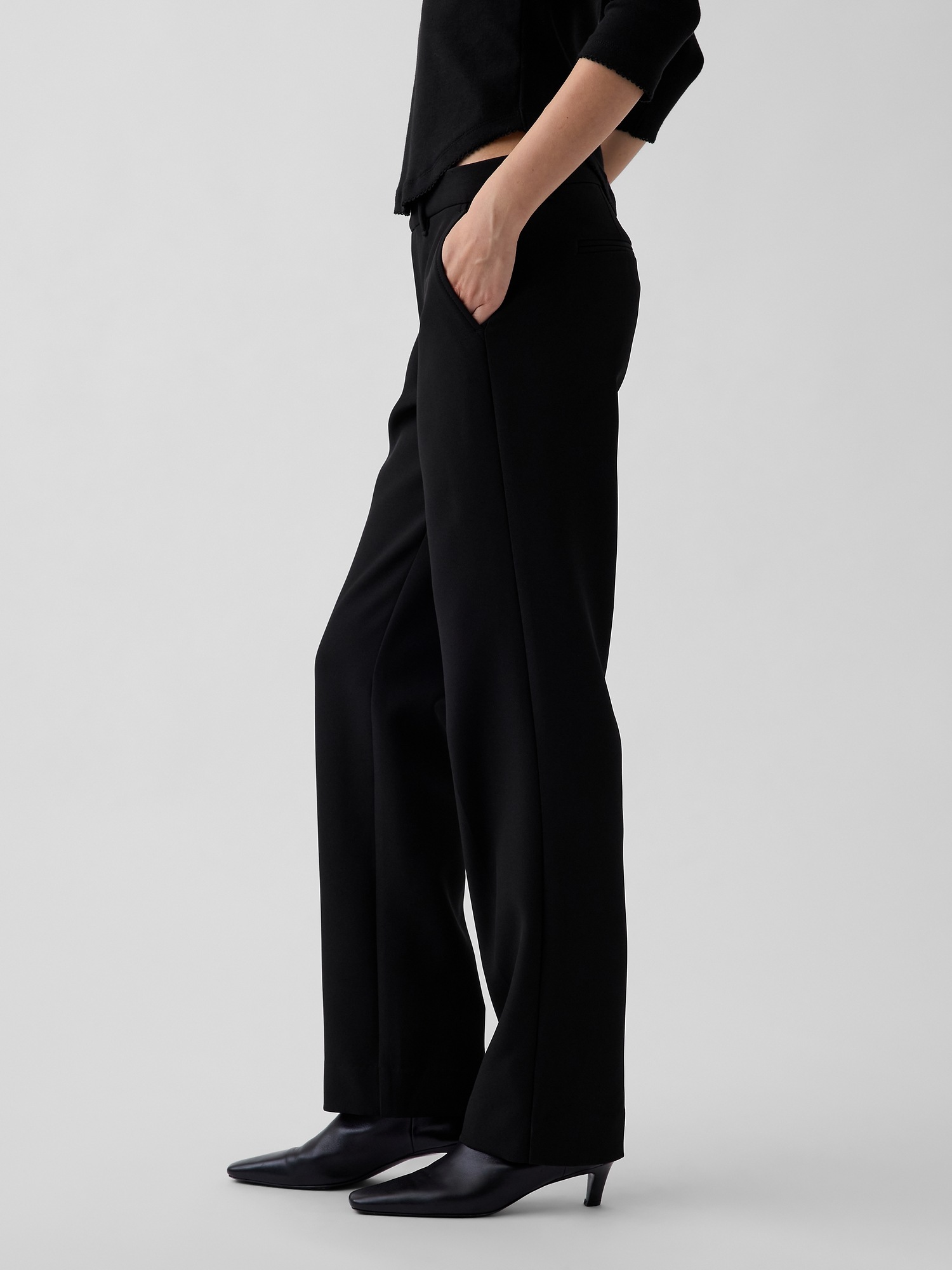 Женские брюки Gap Low Rise BiStretch, цвет: Чёрный — фото 3