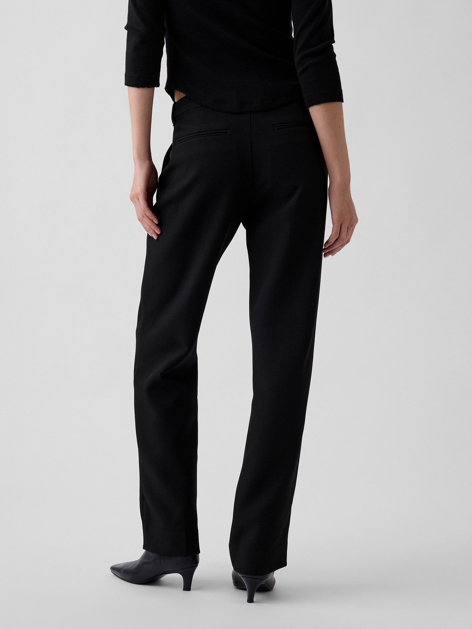Женские брюки Gap Low Rise BiStretch, цвет: Чёрный — фото 4