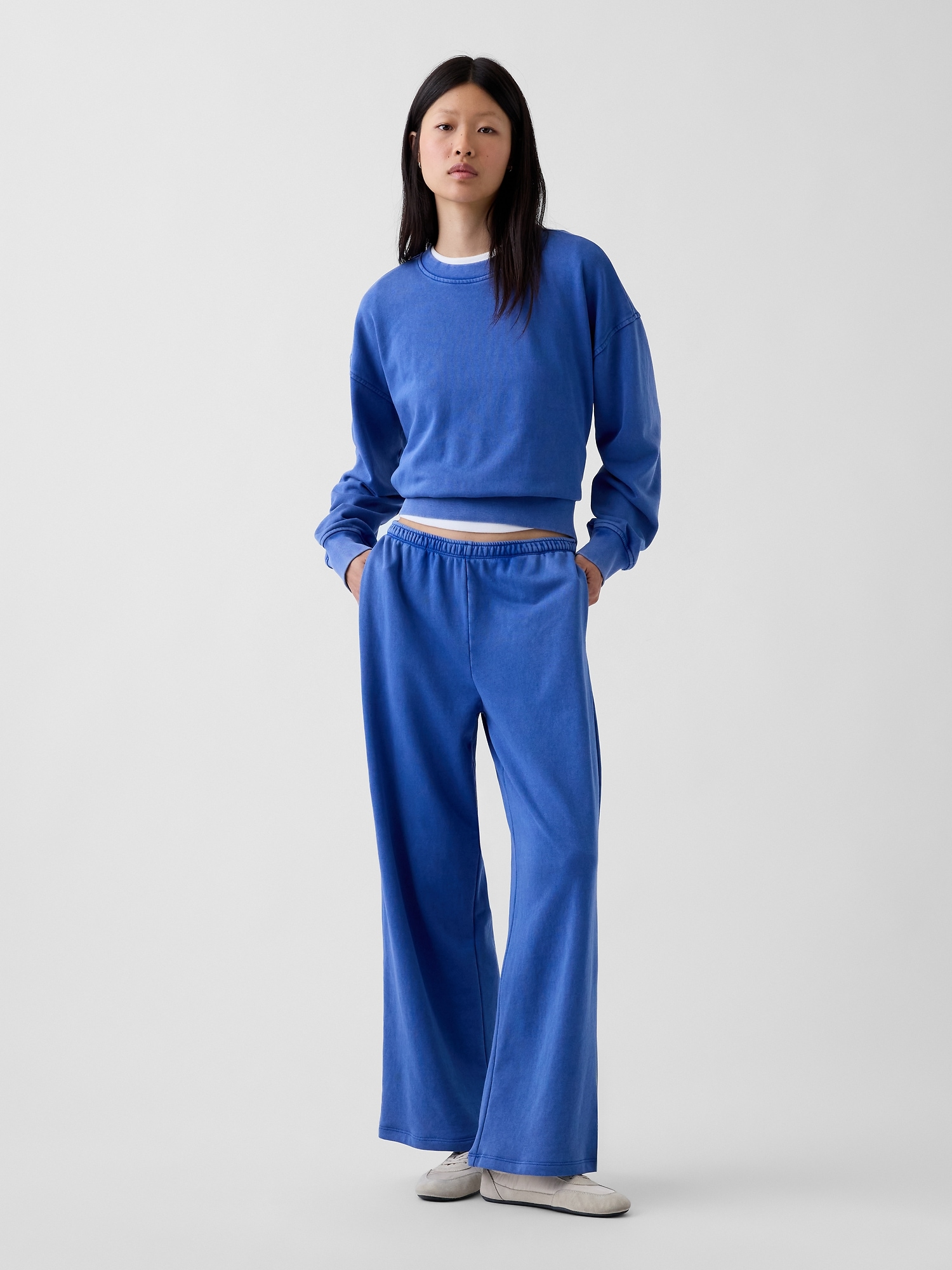 Женские брюки Gap Mid Rise VintageSoft Terry Loose Sweatpants, цвет: Тёмно-синий