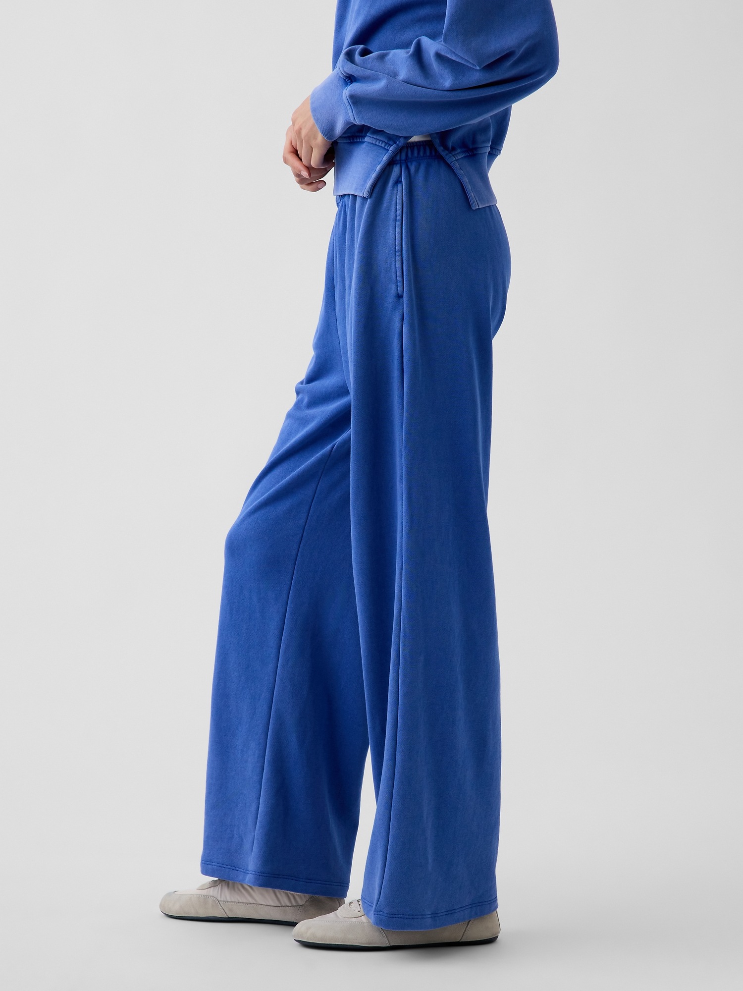 Женские брюки Gap Mid Rise VintageSoft Terry Loose Sweatpants, цвет: Тёмно-синий — фото 3